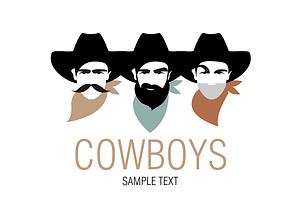 Three Cowboys Logo Vector