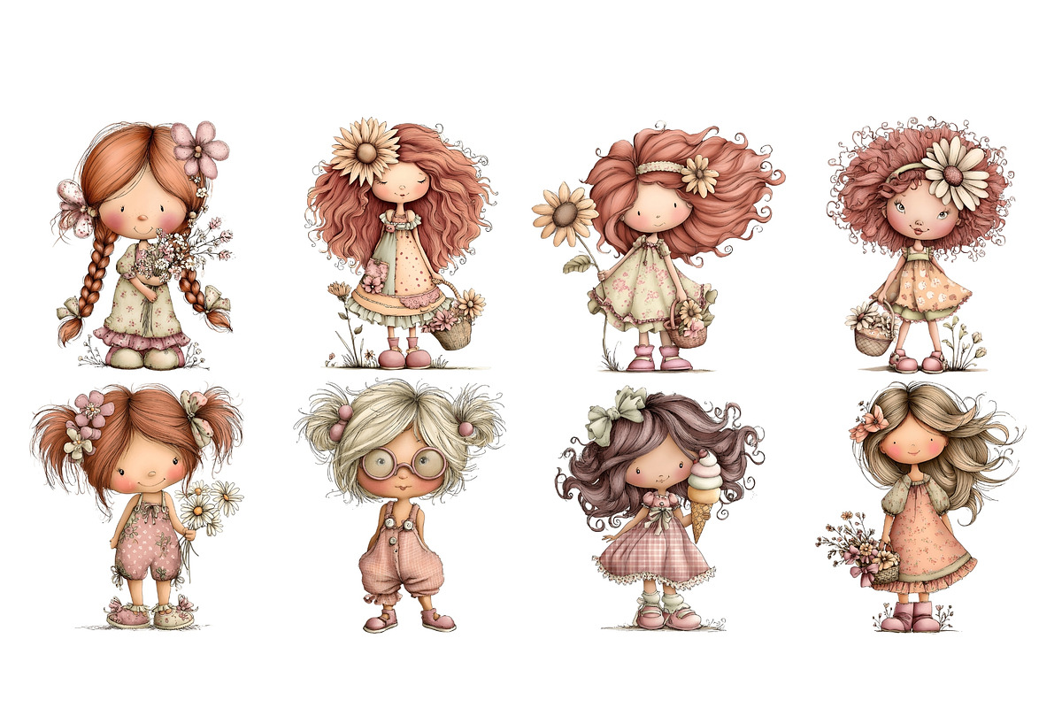 Little Summer Girl PNG Clipart, a Seasonal Illustration by Nicolle's Colorful Art (Photo 4 of 4)