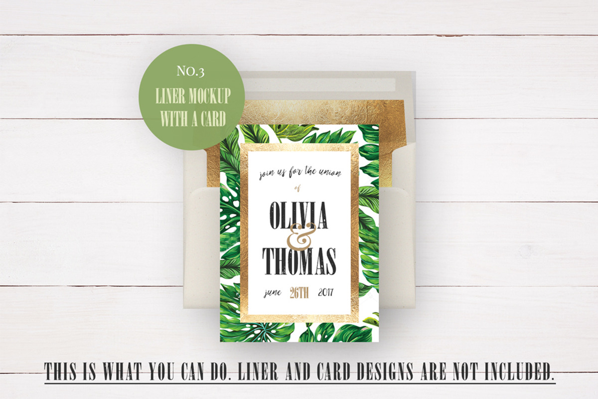 3 Square Flap Envelope Liner Mockups, a Print Template by Hype Your Prints (Photo 4 of 7)