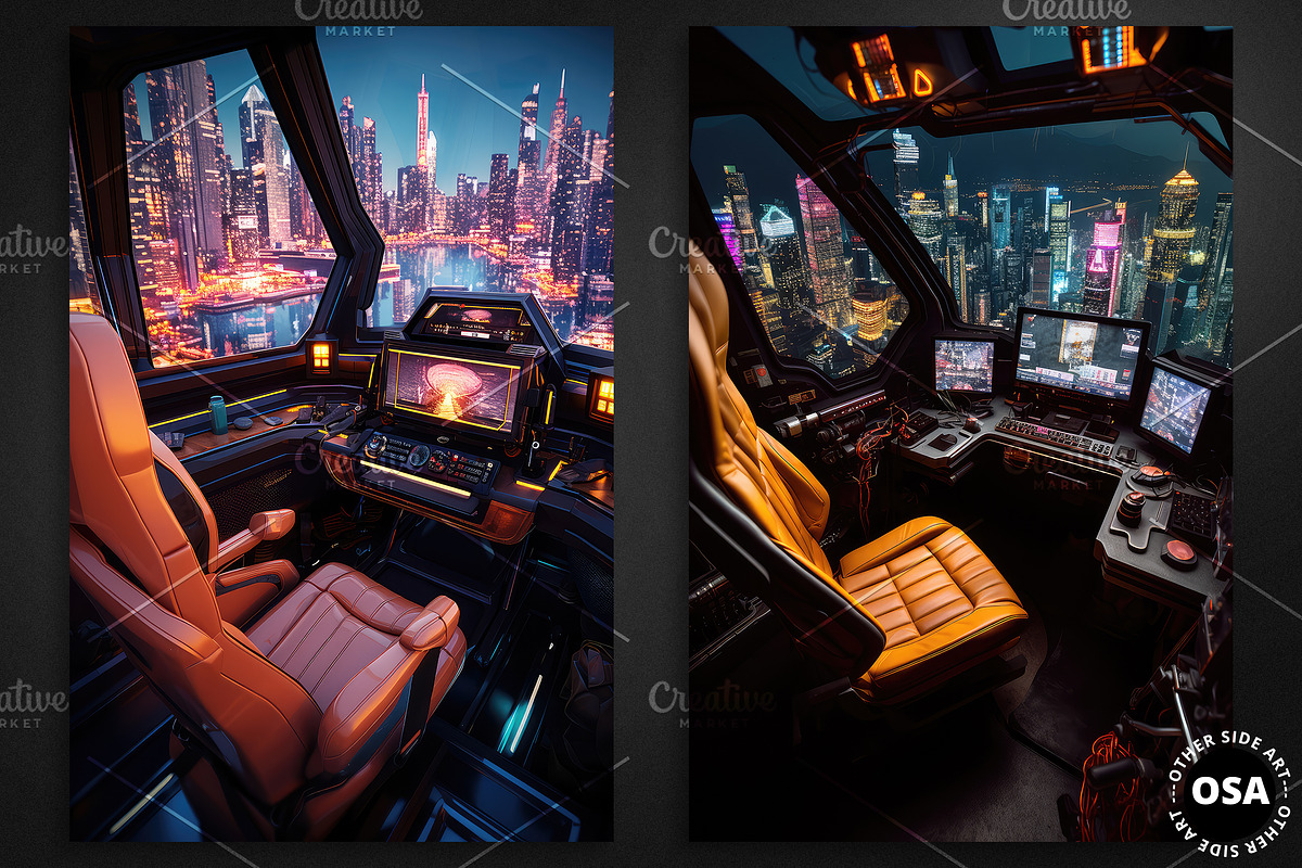 Cyberpunk Vehicle Interior Poster, a Background Graphic by Other Side Art (Photo 3 of 5)