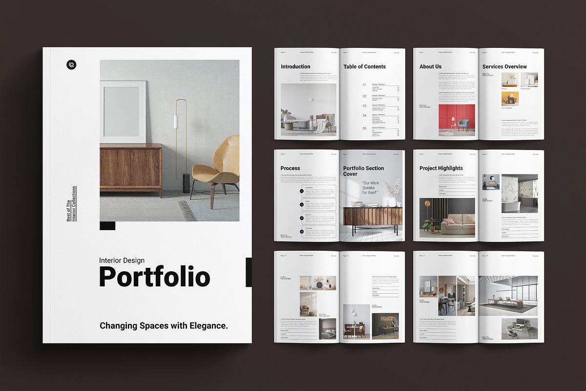 Interior Design Portfolio Template, a Brochure Template by E-Type (Photo 1 of 10)
