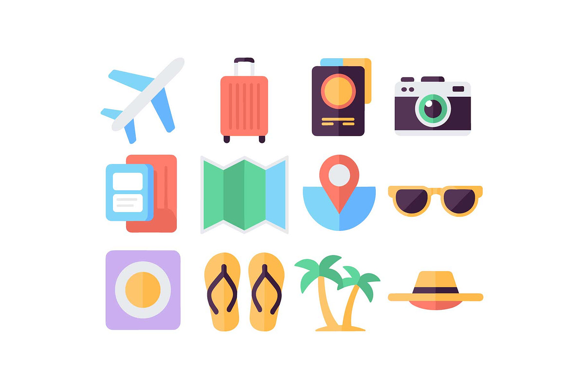 Tropical Beach Travel Icons Pack, an Object Graphic by jahid234 (Photo 3 of 13)