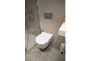 Modern bathroom interior featuring a, an Architecture Photo by volodymyrshtun13795