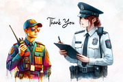 Security Guard Watercolor Cliparts, an Illustration by RobertsArt (Thumbnail 8 of 9)