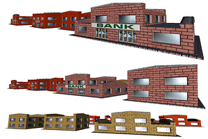 Toon Textured Small Bank Building