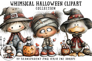 Whimsical Halloween Clipart Bundle, an Illustration by OK Design (Thumbnail 1 of 6)