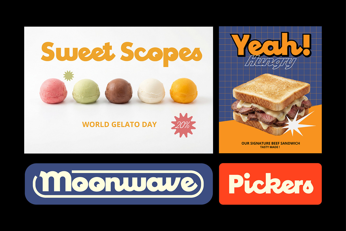 Pickers - Retro Bold Typeface, a Script Font by Any-Type® Foundry (Photo 5 of 9)