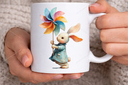 Whimsical Summer Bunny Clipart PNG, a Seasonal Illustration by Canvas Craft (Thumbnail 5 of 7)