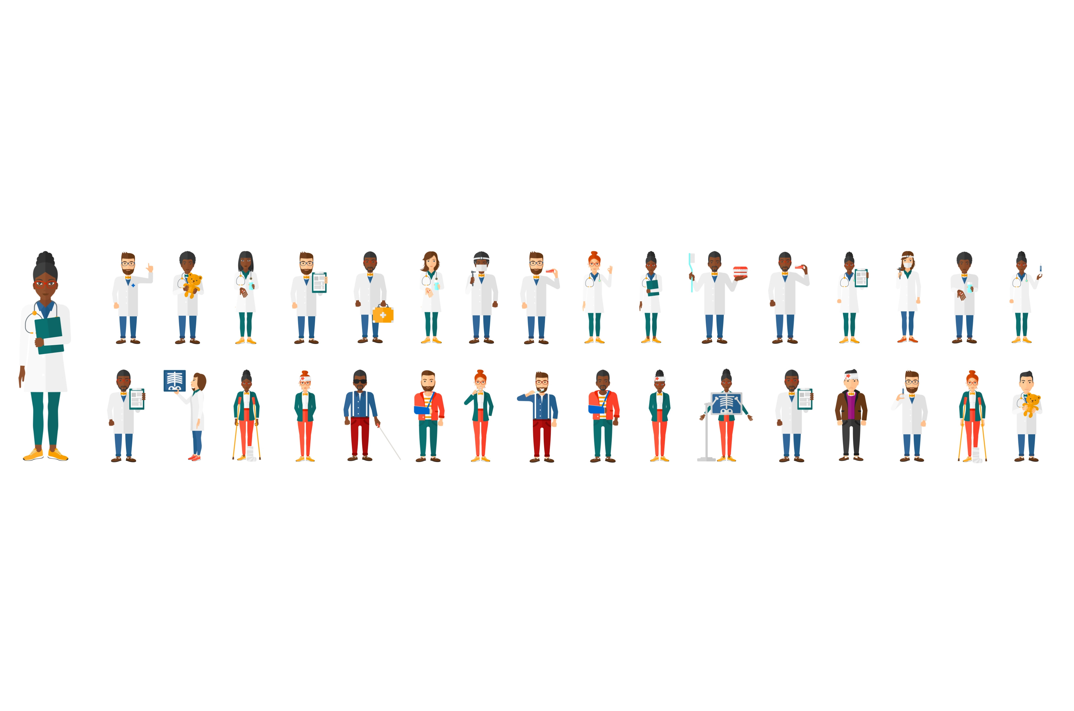 Doctors And Patients At Hospital by Visual Generation | Creative Market