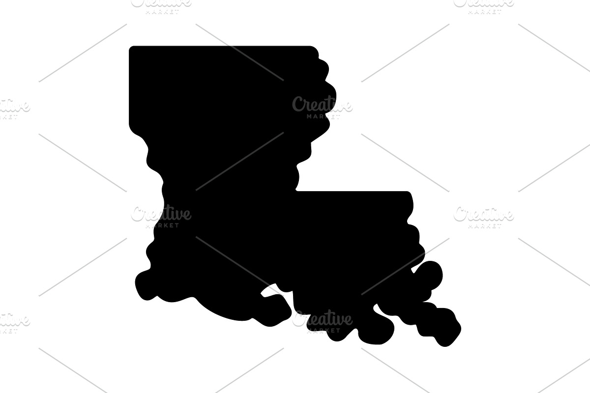 Louisiana map solid icon, a Solid Icon by Creative priyanka