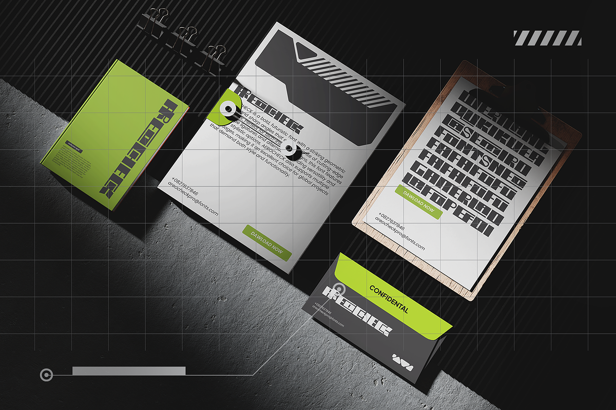 Areocheck Techno Fonts Three Styles, a Font by Erifqizefont (Photo 10 of 15)