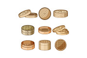 Bamboo steamer baskets for cooking, an Object Graphic by pikepicture (Thumbnail 1 of 3)