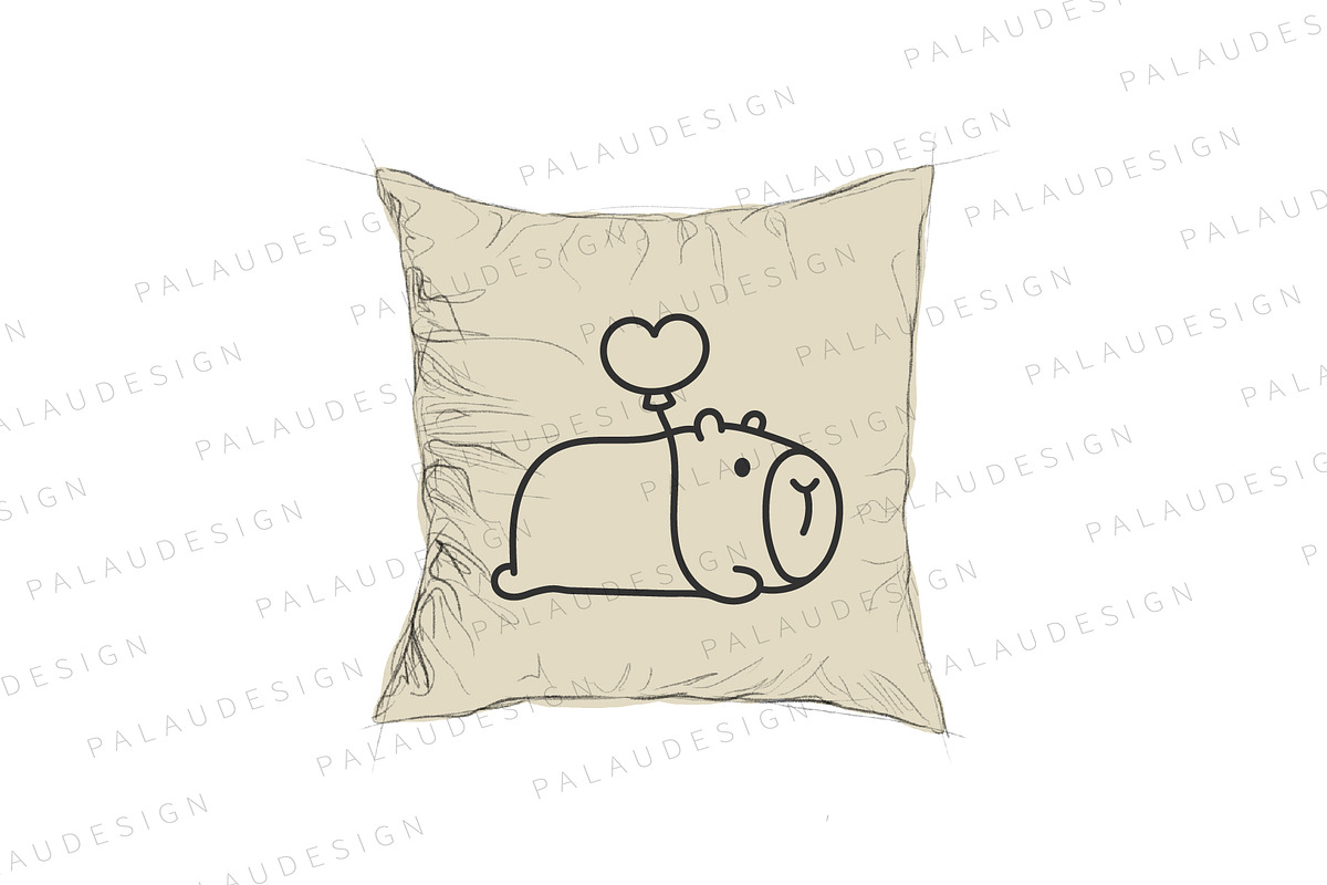Cute Kawaii Capybara Valentine's Day, an Animal Illustration by Palau (Photo 7 of 12)