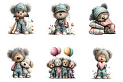 Pastel Watercolor Teddy Bear Clipart, a Seasonal Illustration by CreationArt (Thumbnail 7 of 7)
