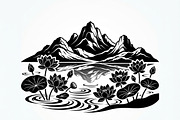 60 Lotus Mountain Harmony Silhouette, an Empty State Illustration by Amazin_art (Thumbnail 20 of 31)