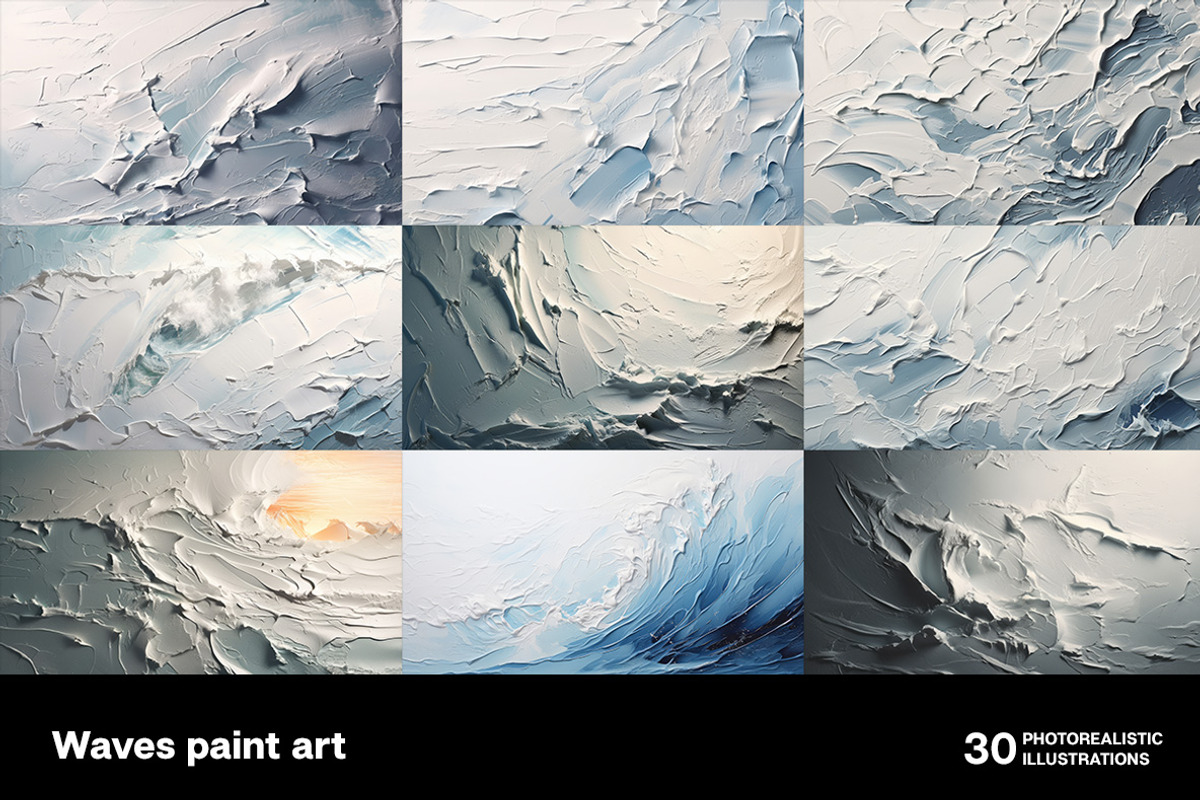 Waves paint art. 30 images, a Decorative Illustration by Handmadefont (Photo 6 of 10)