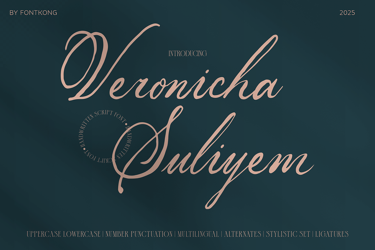 Veronicha Suliyem–Handwritten Script, a Script Font by overlaytemplates (Photo 1 of 5)
