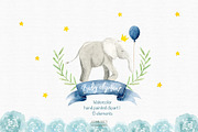 watercolor baby elephant clipart, an Animal Illustration by Autumn Breeze (Thumbnail 2 of 3)