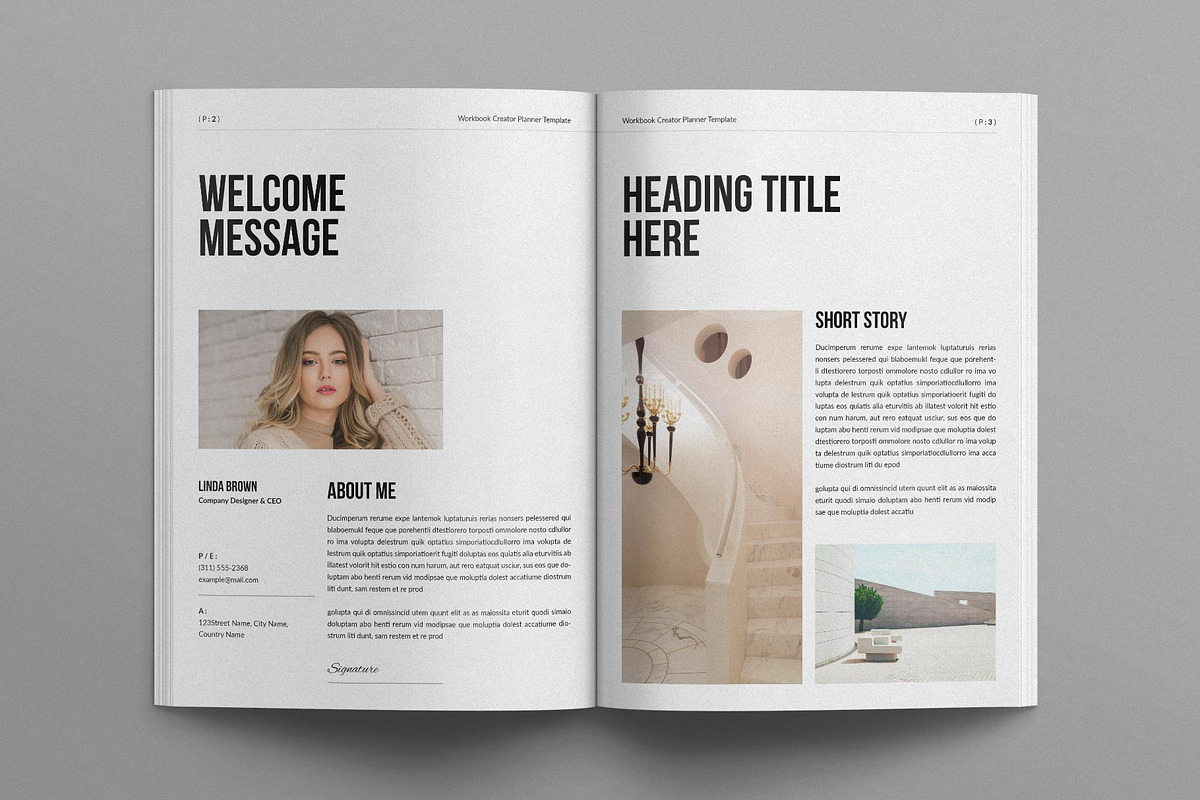 Workbook Creator Planner Template, a Brochure Template by E-Type (Photo 2 of 7)