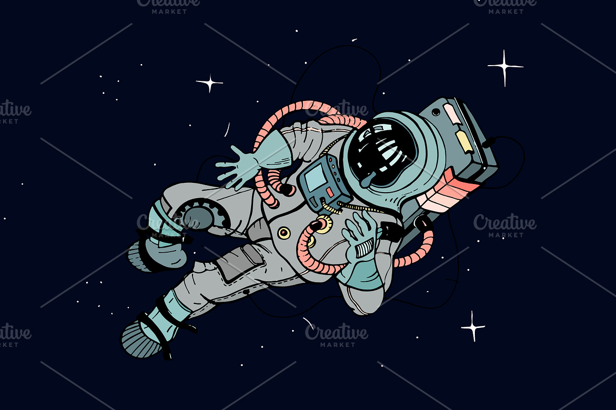 Astronaut in space + patterns, a Technology Illustration by Good Studio (Photo 1 of 8)