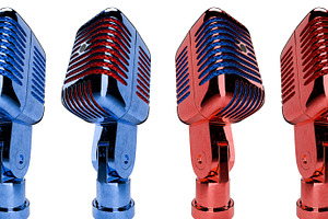 Red and Blue Classic Microphones, an Arts & Entertainment Photo by Andy Dean Photography