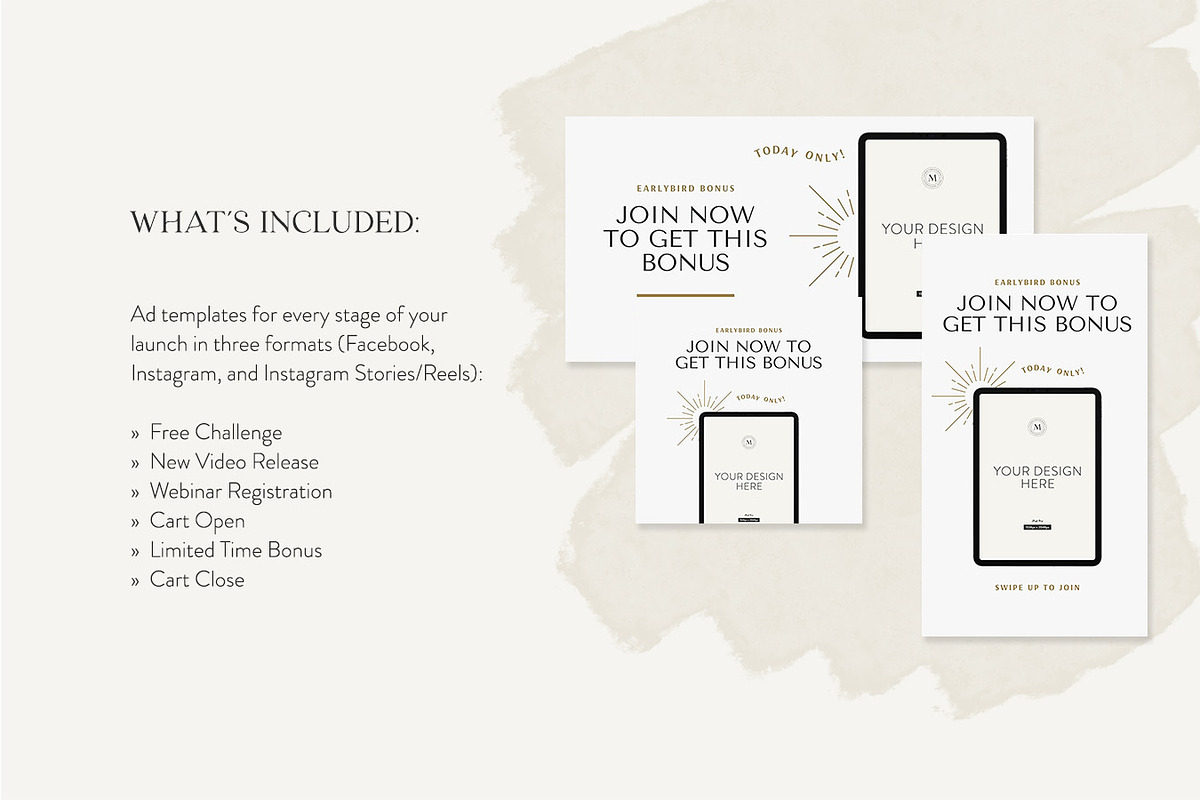 Neutral Course Launch Ad Templates, a Social Media Template by Jessica Rea (Photo 2 of 3)