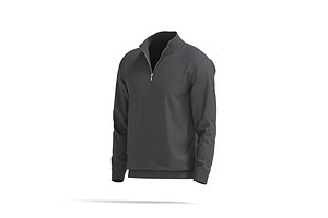 Black Quarter Zip Sweater 3D Model