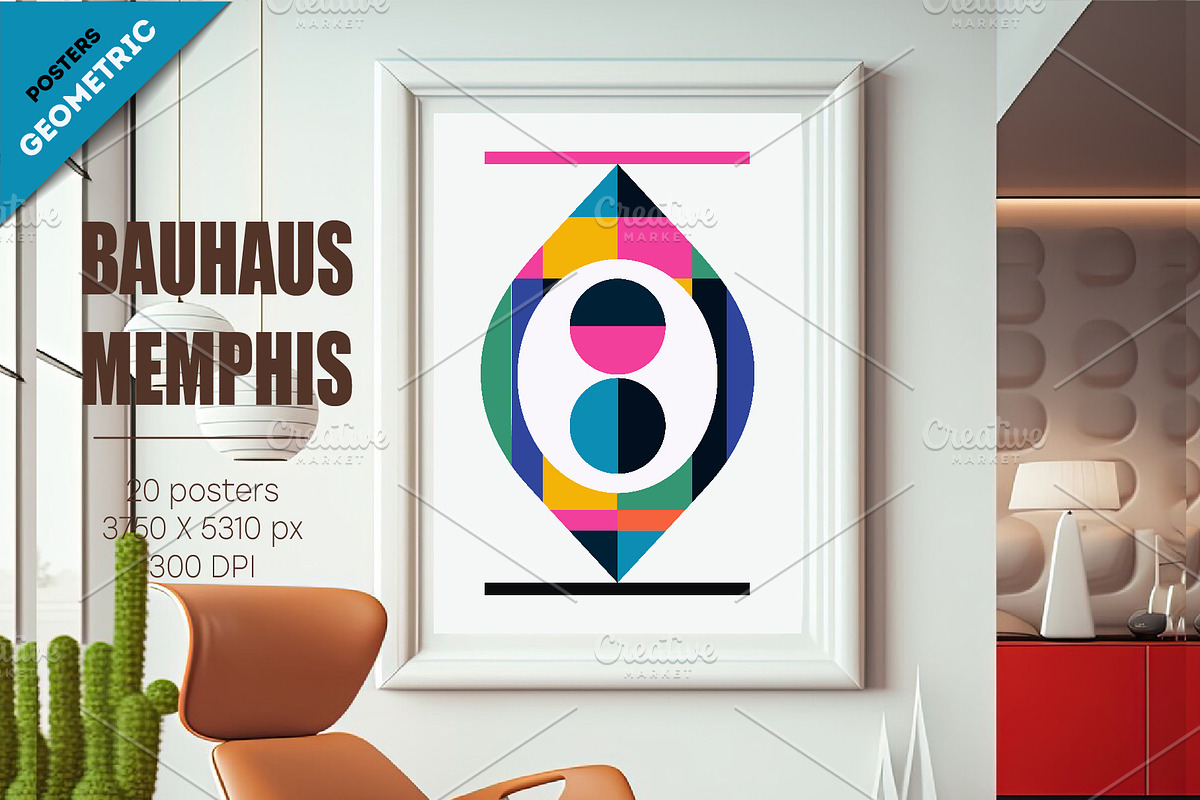 Abstract geometric Bauhaus, Memphis., a Decorative Illustration by KENO Mascots (Photo 5 of 6)