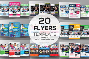 20 Health & Fitness Flyers Bundle