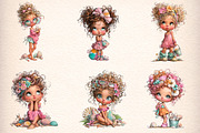 Whimsical Summer Beach Girl Clipart, an Illustration by Digital Artistic99 (Thumbnail 3 of 11)