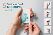5 Handheld Business Card Mockups, a Print Template by h3design (Thumbnail 1 of 7)