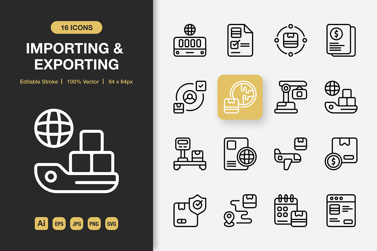 Importing and Exporting Icons, an Outline Icon by Spacepixel Creative