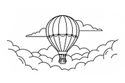 Hot Air Balloon Cloud Line Art bundl, an Illustration by Designer_Momina (Thumbnail 38 of 51)