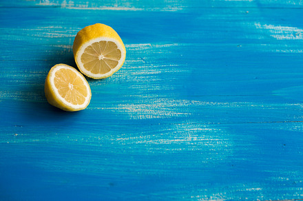 Lemon on a blue background
