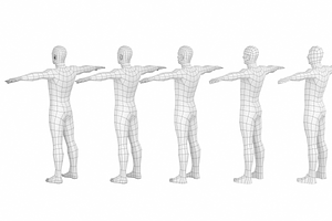 Natural Male T-Pose In 5 Topologies