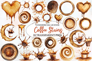 Coffee Stains Clipart, an Illustration by Designworld
