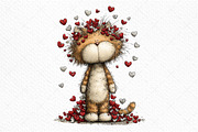 Valentine's Day Orange Cat Clipart, an Illustration by Craft Nest (Thumbnail 10 of 11)