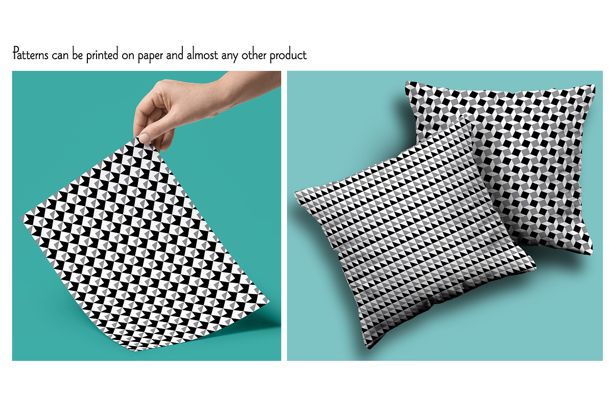 Seamless Black White Gray Geometrics preview 3