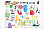 Watercolor Science Clipart, Lab, an Illustration by Paulaparaula (Thumbnail 2 of 3)