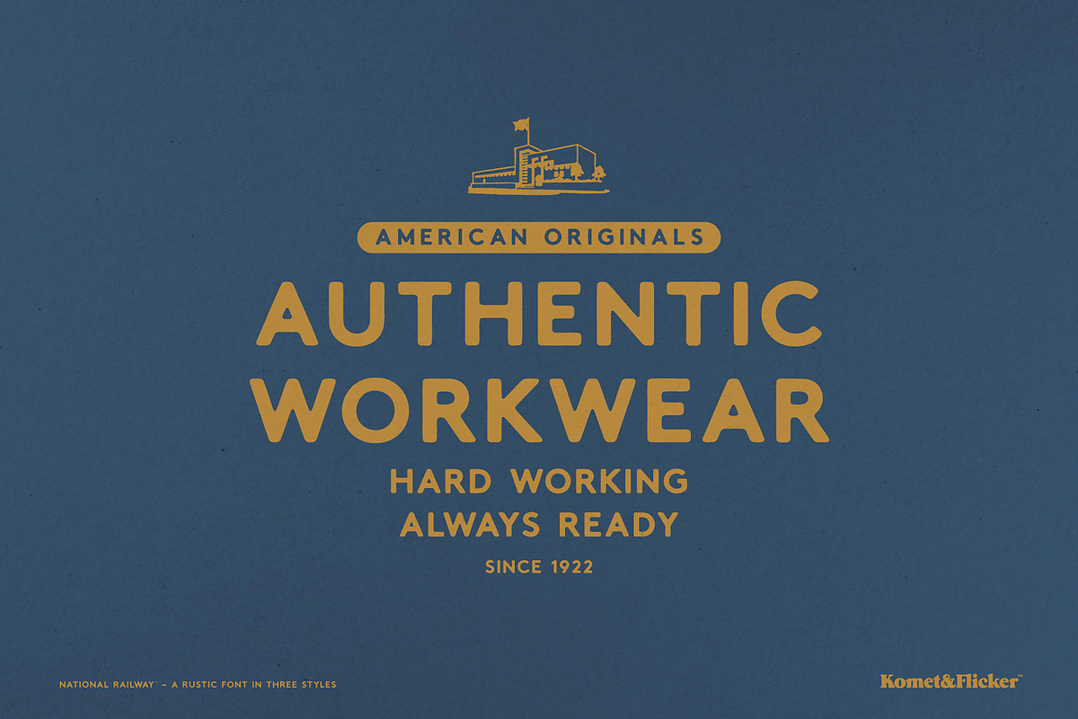 National Railway - A Rustic Font, a Sans Serif Font by Komet & Flicker (Photo 10 of 15)