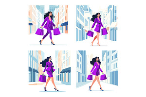 Cartoon shopping fashionable, a Person Illustration by Stock-Smart-Start