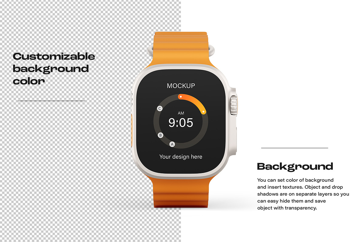 Apple Watch Ultra Mockup Set, a Wearable Device Mockup by ForgeDesign (Photo 3 of 14)