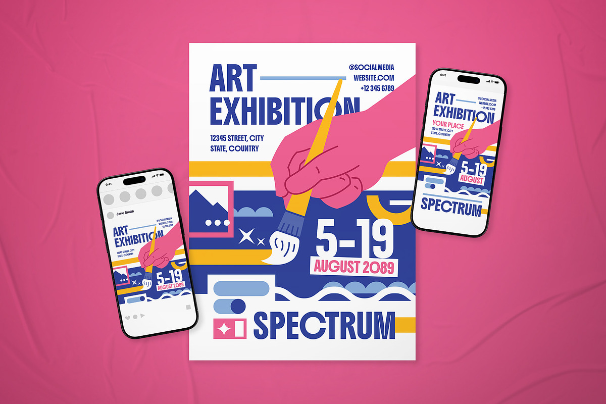Art Exhibition Event Flyer Set, a Flyer Template by The Good Store (Photo 1 of 2)