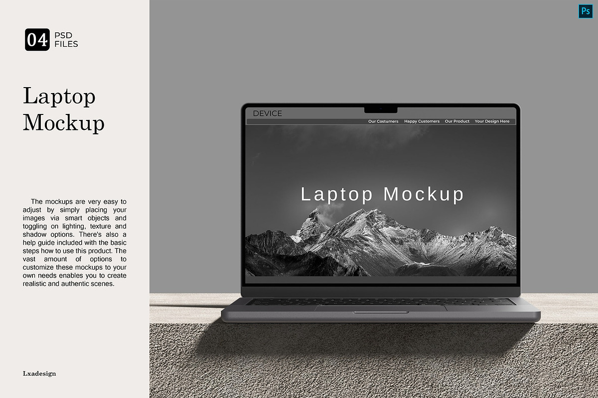 Laptop Mockup, a Mac Mockup by Lxadesign (Photo 1 of 6)