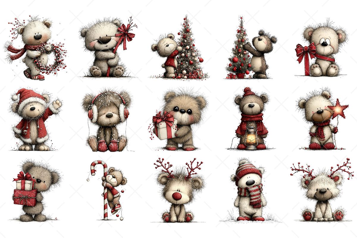 Cute Bear Christmas Sublimation, an Illustration by Craft Nest (Photo 9 of 9)