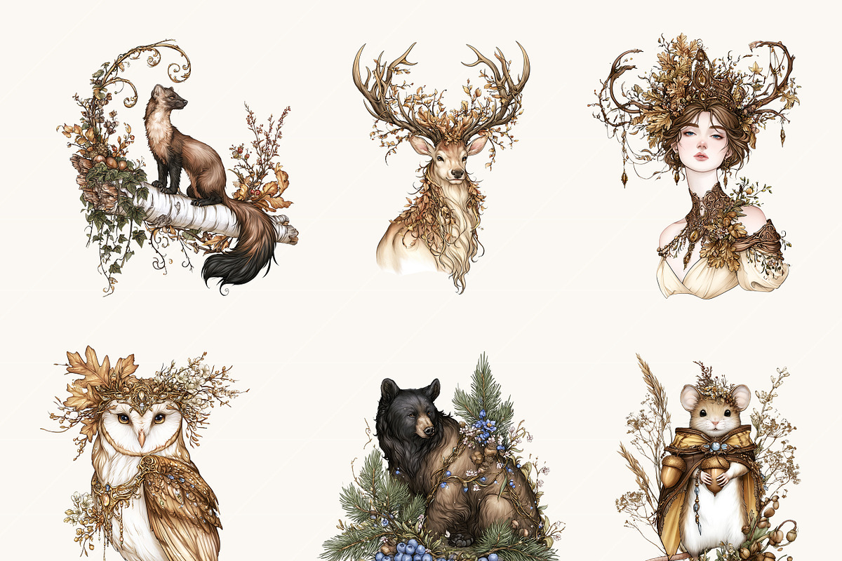 Forest Woodland Clipart Bundle, an Object Illustration by BusyDaydesign (Photo 5 of 9)
