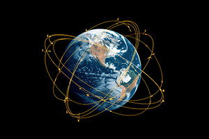 Earth with orbital satellite trajectories, a Technology Photo by AlyaAnd