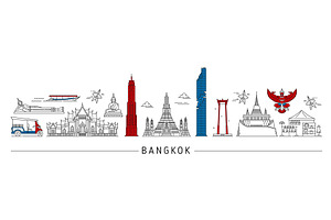 Bangkok silhouette. Thailand, an Illustration by Vector Tradition