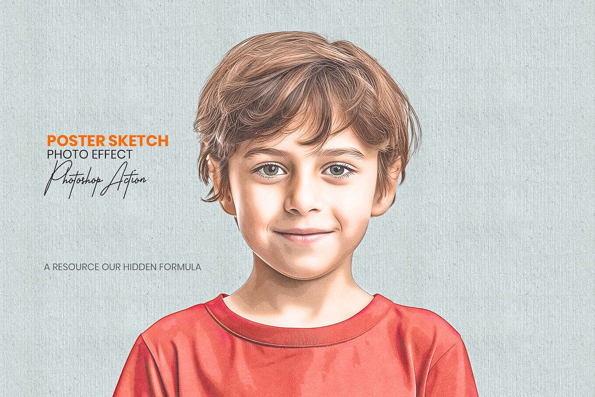 Poster Sketch Photoshop Action, an Action Add-On by MRI STUDIO (Photo 1 of 12)