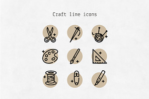 Craft line icons, an Outline Icon by Lyolya Profitrolya